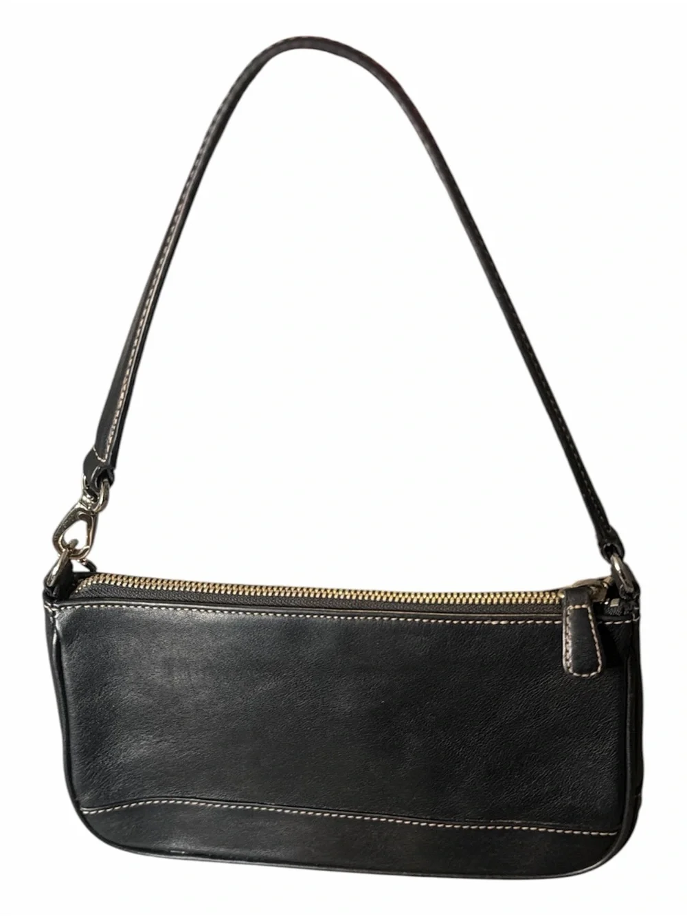 COACH 7785 Hamptons Demi Black Leather Shoulder Bag Y2K B2K-7785